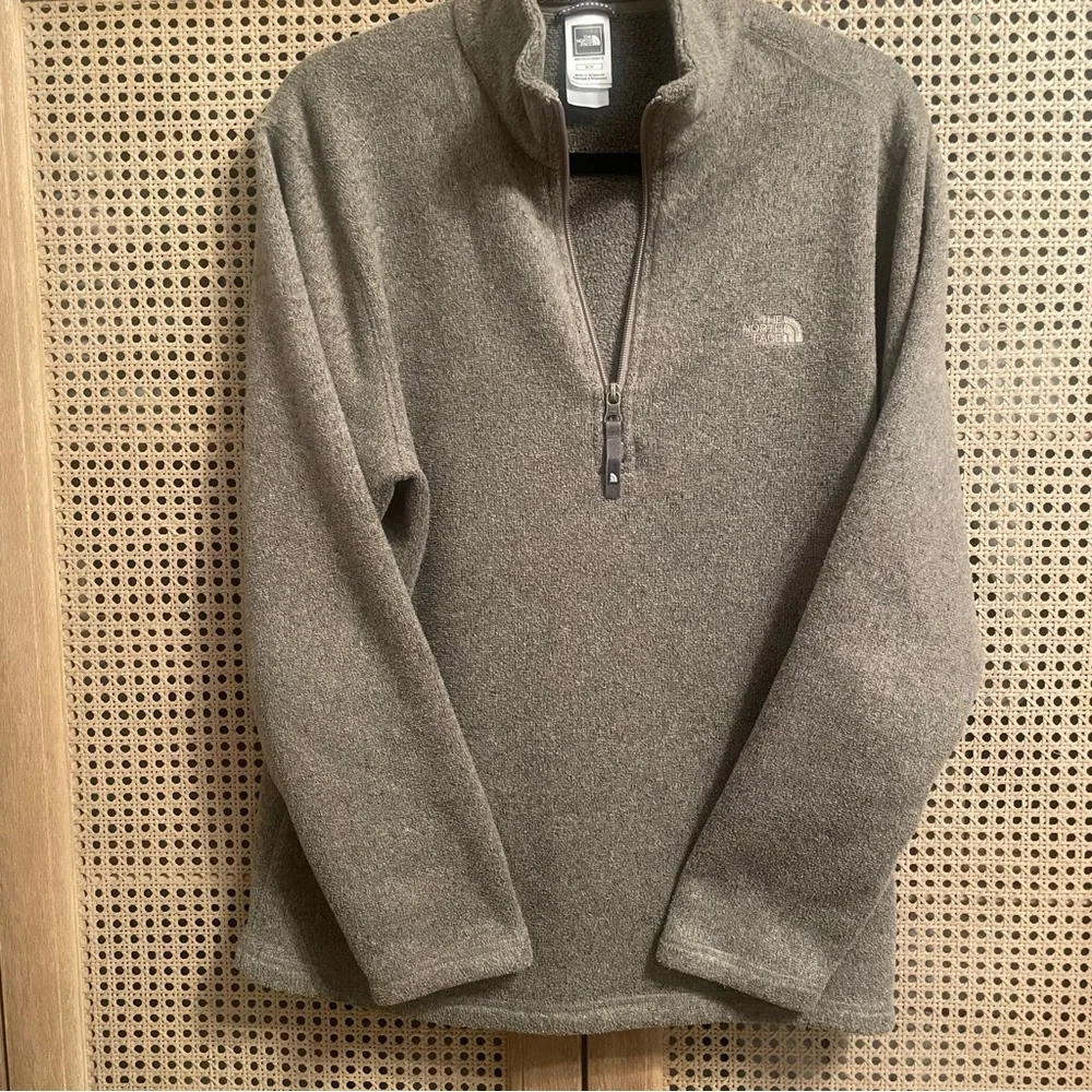 The North Face Tan 1/4 Zip Micro Fleece Pullover Jacket Men's Size M